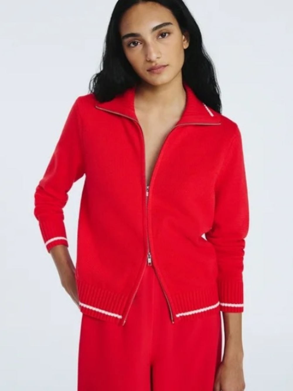 Free Assembly Red Zip Cardigan NWT